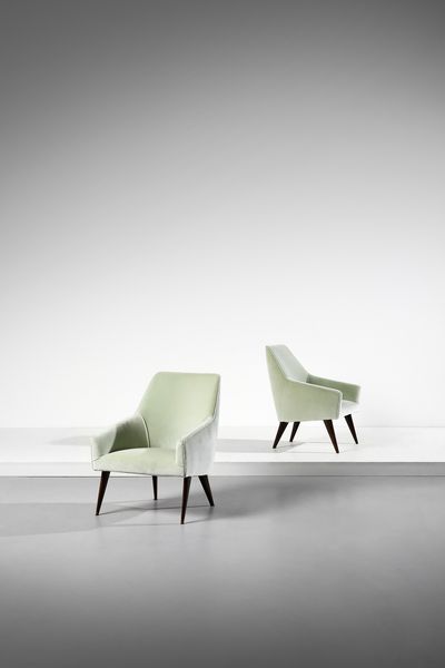 PONTI GIO (1891 - 1979) : Coppia di poltrone  - Asta DESIGN E ARTI DECORATIVE DEL NOVECENTO Tradizionale - Associazione Nazionale - Case d'Asta italiane