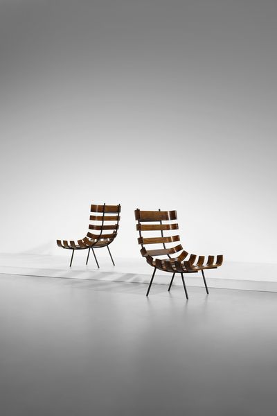 CARLO HAUNER (1927-1997) & MARTIN EISLER (1913-1977) : Coppia di poltrone Costela per Forma Moveis  - Asta DESIGN E ARTI DECORATIVE DEL NOVECENTO Tradizionale - Associazione Nazionale - Case d'Asta italiane