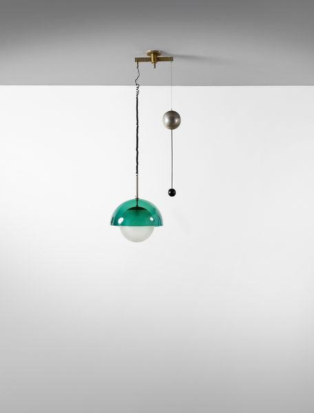 LELII ANGELO (1911 - 1979) : Lampada a sospensione saliscendi 12963 per Arredoluce Monza  - Asta DESIGN E ARTI DECORATIVE DEL NOVECENTO Tradizionale - Associazione Nazionale - Case d'Asta italiane