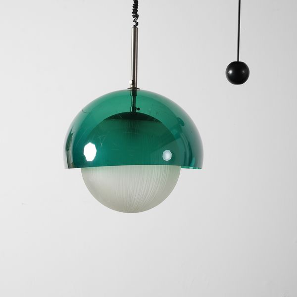 LELII ANGELO (1911 - 1979) : Lampada a sospensione saliscendi 12963 per Arredoluce Monza  - Asta DESIGN E ARTI DECORATIVE DEL NOVECENTO Tradizionale - Associazione Nazionale - Case d'Asta italiane