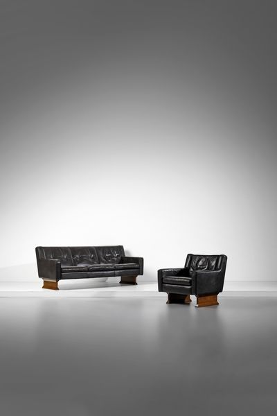 ALBINI FRANCO (1905 - 1977) : Divano con poltrona DV33 per Poggi  - Asta DESIGN E ARTI DECORATIVE DEL NOVECENTO Tradizionale - Associazione Nazionale - Case d'Asta italiane