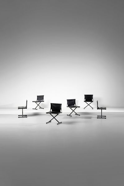 SCARPA AFRA (1937 -2011) & TOBIA (n. 1935) : Sei sedie Bisante S1 per Goppion  - Asta DESIGN E ARTI DECORATIVE DEL NOVECENTO Tradizionale - Associazione Nazionale - Case d'Asta italiane