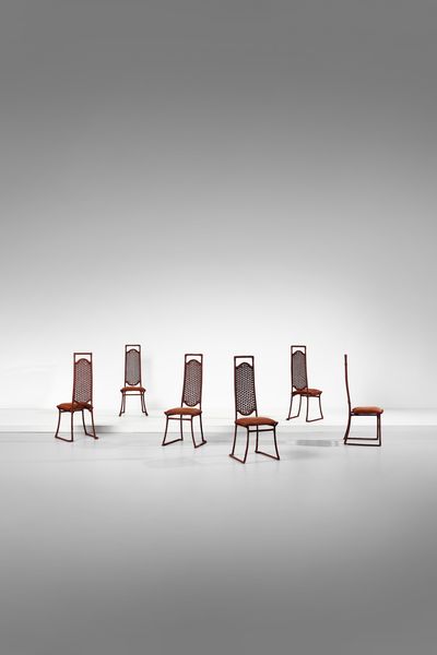 CECCHI MARZIO (1940 - 1990) : Sei sedie per Most, Firenze  - Asta DESIGN E ARTI DECORATIVE DEL NOVECENTO Tradizionale - Associazione Nazionale - Case d'Asta italiane