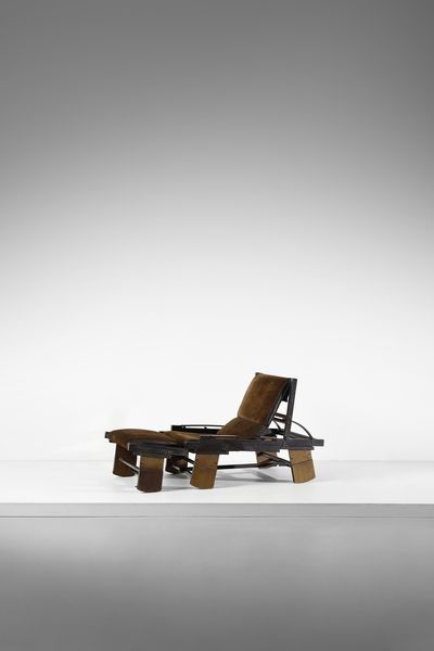 FIORI BEPI : Poltrona  May Jhon 161 con poggiapiedi per Bernini  - Asta DESIGN E ARTI DECORATIVE DEL NOVECENTO Tradizionale - Associazione Nazionale - Case d'Asta italiane