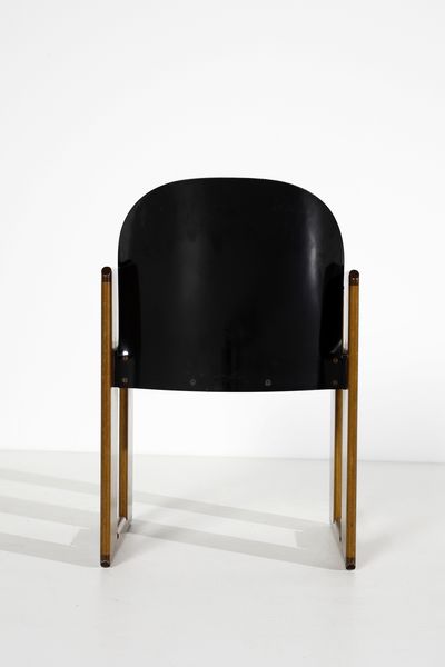 SCARPA AFRA (1937 -2011) & TOBIA (n. 1935) : Sei sedie Dialogo per B&B  - Asta DESIGN E ARTI DECORATIVE DEL NOVECENTO Tradizionale - Associazione Nazionale - Case d'Asta italiane