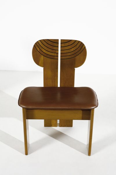 SCARPA AFRA (1937 -2011) & TOBIA (n. 1935) : Sei sedie Africa, serie Artona per Maxalto  - Asta DESIGN E ARTI DECORATIVE DEL NOVECENTO Tradizionale - Associazione Nazionale - Case d'Asta italiane