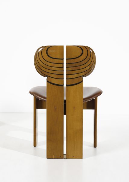 SCARPA AFRA (1937 -2011) & TOBIA (n. 1935) : Sei sedie Africa, serie Artona per Maxalto  - Asta DESIGN E ARTI DECORATIVE DEL NOVECENTO Tradizionale - Associazione Nazionale - Case d'Asta italiane