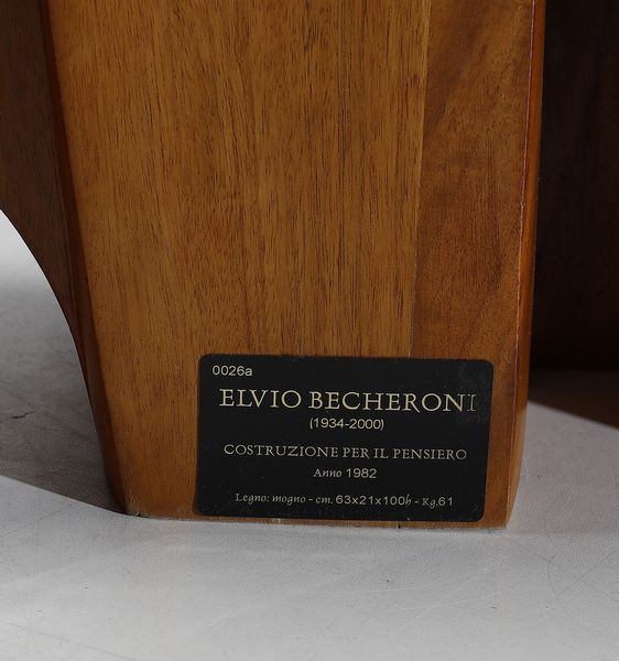 BECHERONI ELVIO (1934 - 2000) : Costruzione per il pensiero  - Asta DESIGN E ARTI DECORATIVE DEL NOVECENTO Tradizionale - Associazione Nazionale - Case d'Asta italiane