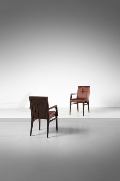 PULITZER FINALI GUSTAVO (1887 - 1967) : Coppia di poltroncine  - Asta DESIGN E ARTI DECORATIVE DEL NOVECENTO Tradizionale - Associazione Nazionale - Case d'Asta italiane