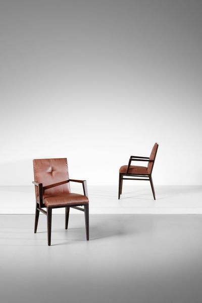 PULITZER FINALI GUSTAVO (1887 - 1967) : Coppia di poltroncine  - Asta DESIGN E ARTI DECORATIVE DEL NOVECENTO Tradizionale - Associazione Nazionale - Case d'Asta italiane