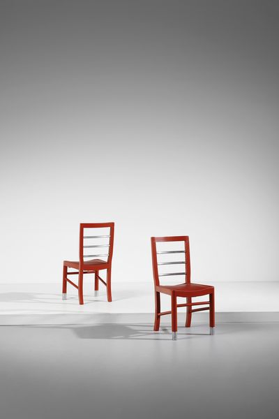 PIACENTINI MARCELLO (1881 - 1960) : attribuito. Coppia di sedie  - Asta DESIGN E ARTI DECORATIVE DEL NOVECENTO Tradizionale - Associazione Nazionale - Case d'Asta italiane