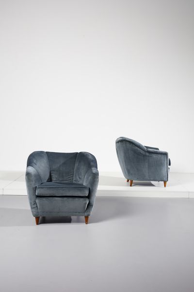 PONTI GIO (1891 - 1979) : Coppia di poltrone per Cassina  - Asta DESIGN E ARTI DECORATIVE DEL NOVECENTO Tradizionale - Associazione Nazionale - Case d'Asta italiane