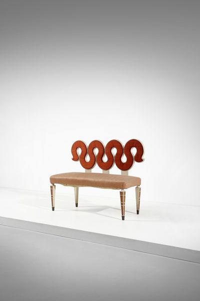 BUSIRI VICI ANDREA (1903 - 1989) : Divanetto da ingresso  - Asta DESIGN E ARTI DECORATIVE DEL NOVECENTO Tradizionale - Associazione Nazionale - Case d'Asta italiane