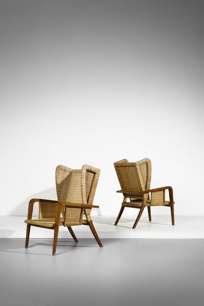 ALBINI FRANCO (1905 - 1977) : Coppia di poltrone  - Asta DESIGN E ARTI DECORATIVE DEL NOVECENTO Tradizionale - Associazione Nazionale - Case d'Asta italiane