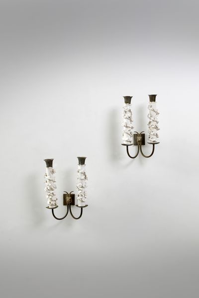 ZORTEA LUIGI (1879 - 1950) : Coppia di appliques  - Asta DESIGN E ARTI DECORATIVE DEL NOVECENTO Tradizionale - Associazione Nazionale - Case d'Asta italiane