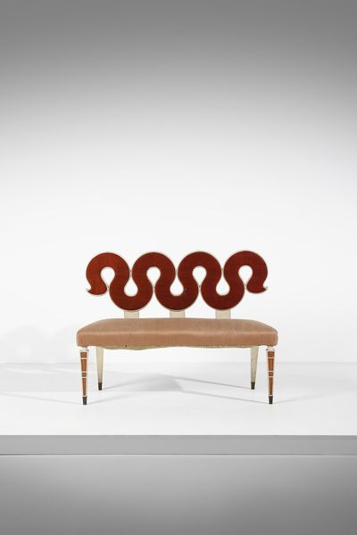 BUSIRI VICI ANDREA (1903 - 1989) : Divanetto da ingresso  - Asta DESIGN E ARTI DECORATIVE DEL NOVECENTO Tradizionale - Associazione Nazionale - Case d'Asta italiane