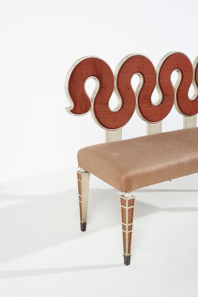 BUSIRI VICI ANDREA (1903 - 1989) : Divanetto da ingresso  - Asta DESIGN E ARTI DECORATIVE DEL NOVECENTO Tradizionale - Associazione Nazionale - Case d'Asta italiane