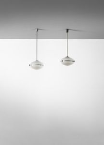AGNOLI TITO (1931 - 2012) - Coppia lampade a sospensione per O-Luce