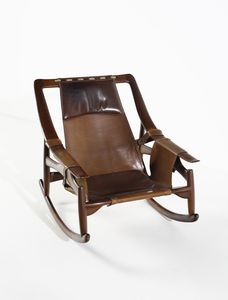 COSTA LUCIO (1902 - 1998) : Poltrona con poggiapiedi eseguito da Liceu de Artes e Oficios, S. Paolo, Brasile  - Asta DESIGN E ARTI DECORATIVE DEL NOVECENTO Tradizionale - Associazione Nazionale - Case d'Asta italiane