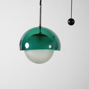 LELII ANGELO (1911 - 1979) : Lampada a sospensione saliscendi 12963 per Arredoluce Monza  - Asta DESIGN E ARTI DECORATIVE DEL NOVECENTO Tradizionale - Associazione Nazionale - Case d'Asta italiane