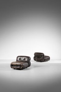 SCARPA AFRA (1937 -2011) & TOBIA (n. 1935) - Coppia di poltrone Soriana per Cassina