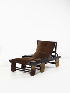 FIORI BEPI : Poltrona  May Jhon 161 con poggiapiedi per Bernini  - Asta DESIGN E ARTI DECORATIVE DEL NOVECENTO Tradizionale - Associazione Nazionale - Case d'Asta italiane