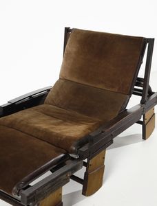 FIORI BEPI : Poltrona  May Jhon 161 con poggiapiedi per Bernini  - Asta DESIGN E ARTI DECORATIVE DEL NOVECENTO Tradizionale - Associazione Nazionale - Case d'Asta italiane