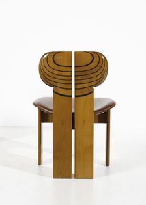 SCARPA AFRA (1937 -2011) & TOBIA (n. 1935) : Sei sedie Africa, serie Artona per Maxalto  - Asta DESIGN E ARTI DECORATIVE DEL NOVECENTO Tradizionale - Associazione Nazionale - Case d'Asta italiane