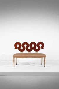 BUSIRI VICI ANDREA (1903 - 1989) : Divanetto da ingresso  - Asta DESIGN E ARTI DECORATIVE DEL NOVECENTO Tradizionale - Associazione Nazionale - Case d'Asta italiane