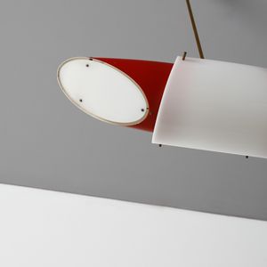 LELII ANGELO (1911 - 1979) : Lampada a sospensione per Arredoluce Monza  - Asta DESIGN E ARTI DECORATIVE DEL NOVECENTO Tradizionale - Associazione Nazionale - Case d'Asta italiane