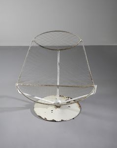 SERGIO CONTI, MARISA FORLANI & LUCIANO GRASSI : Poltrona scultura girevole String Chair-P8a per Emilio Paoli  - Asta DESIGN E ARTI DECORATIVE DEL NOVECENTO Tradizionale - Associazione Nazionale - Case d'Asta italiane