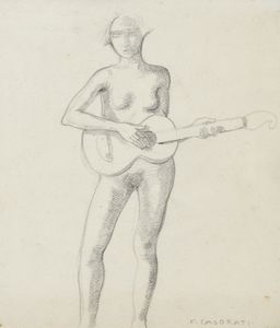 Felice Casorati - Figura con chitarra