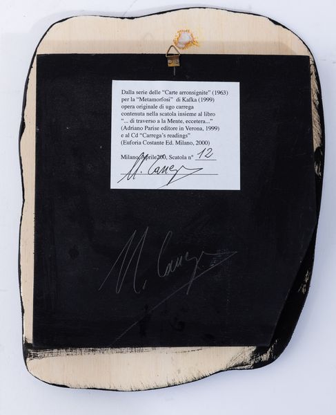 UGO CARREGA : Senza titolo  - Asta Arte moderna e contemporanea  - Associazione Nazionale - Case d'Asta italiane