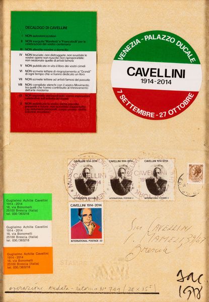 Guglielmo Achille Cavellini : Operazione andata e ritorno n.749  - Asta Arte moderna e contemporanea  - Associazione Nazionale - Case d'Asta italiane