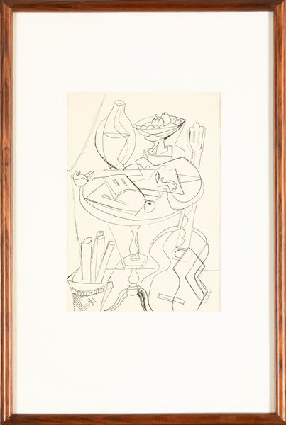 Gino Severini : Natura morta con violino e chitarra poggiata in terra  - Asta Arte moderna e contemporanea  - Associazione Nazionale - Case d'Asta italiane