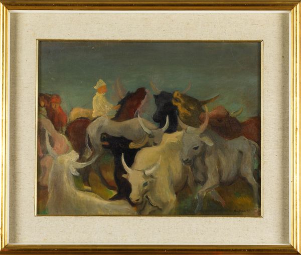 Domenico Purificato : Buoi  - Asta Arte moderna e contemporanea  - Associazione Nazionale - Case d'Asta italiane