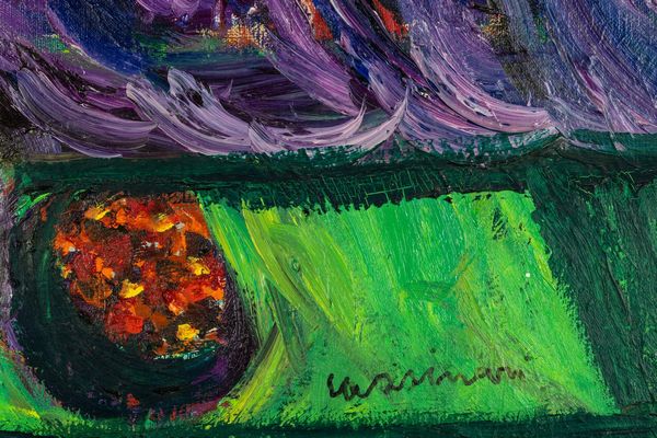 Bruno Cassinari : Fondo viola  - Asta Arte moderna e contemporanea  - Associazione Nazionale - Case d'Asta italiane