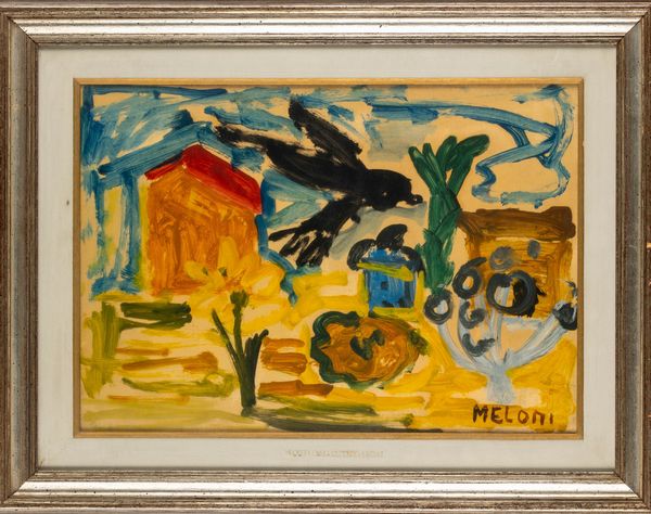 Gino Meloni : Rondine e paesaggio  - Asta Arte moderna e contemporanea  - Associazione Nazionale - Case d'Asta italiane