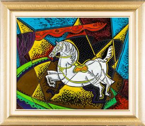 Pippo Oriani : Il cavallino del circo  - Asta Arte moderna e contemporanea  - Associazione Nazionale - Case d'Asta italiane