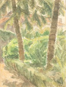 Cristoforo De Amicis - Pini in giardino