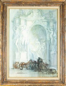 Riccardo Tommasi Ferroni : Interno di Palazzo Borghese  - Asta Arte moderna e contemporanea  - Associazione Nazionale - Case d'Asta italiane