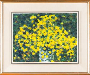 Franco Sarnari : Mimose su sfondo scuro  - Asta Arte moderna e contemporanea  - Associazione Nazionale - Case d'Asta italiane