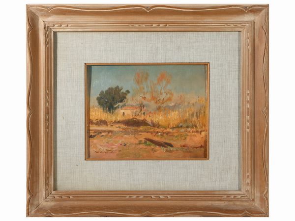 Pietro Annigoni : Torre del Lago 1971  - Asta La Collezione Bendinelli - Associazione Nazionale - Case d'Asta italiane