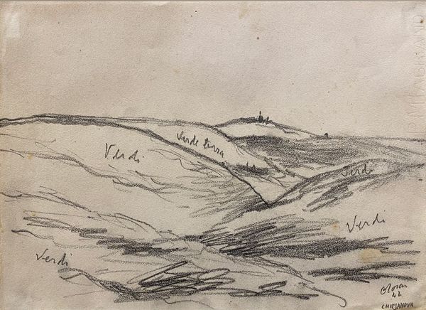 OTTONE ROSAI : Paesaggio (Chiesanova) 1942  - Asta La Collezione Bendinelli - Associazione Nazionale - Case d'Asta italiane