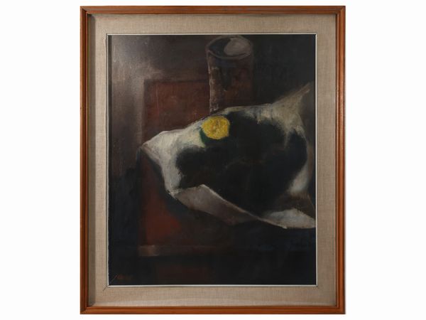 Natale Filannino : Natura morta con ricci e limone  - Asta La Collezione Bendinelli - Associazione Nazionale - Case d'Asta italiane