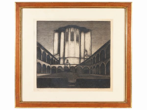 Celestini Celestino : L'abside della Basilica di San Francesco - Assisi  - Asta La Collezione Bendinelli - Associazione Nazionale - Case d'Asta italiane