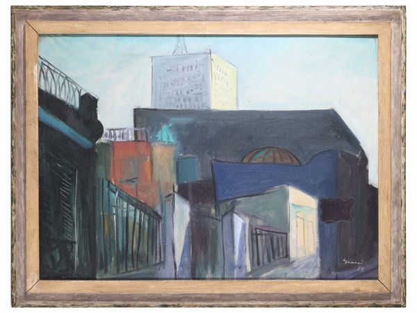 Dino Grassi : Periferia 1952  - Asta La Collezione Bendinelli - Associazione Nazionale - Case d'Asta italiane