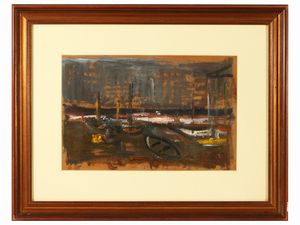 Mario Marcucci - Marina con barche 1952