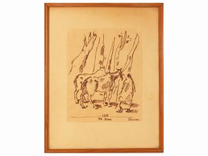 Felice Carena - Nel Bosco 1958 - Boscaiole nel mare 1958