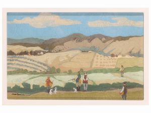 Marcello Boccacci - Paesaggio con cacciatori